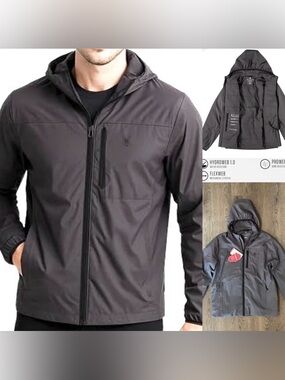 Spyder Mens Windbreaker Jacket Lightweight Insulated Hooded Size Medium  NWT